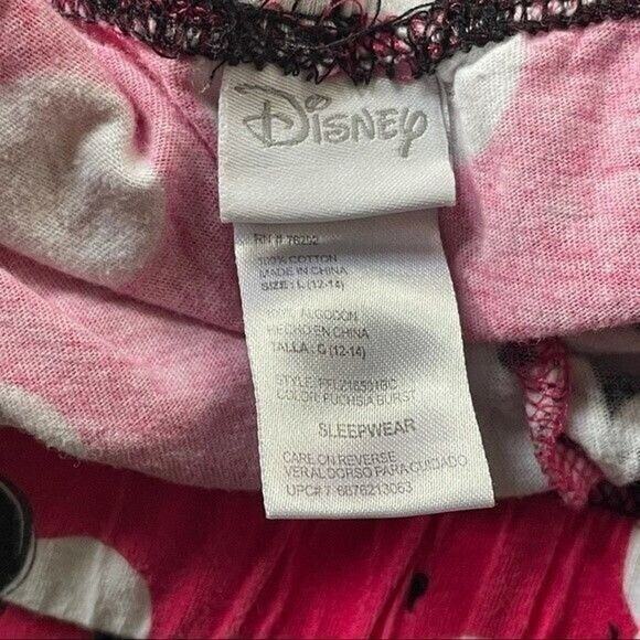 Disney Pajama Bottoms Girls Size 12-14 Large Pink Minnie Mouse Print Tie Waist - Picture 4 of 4